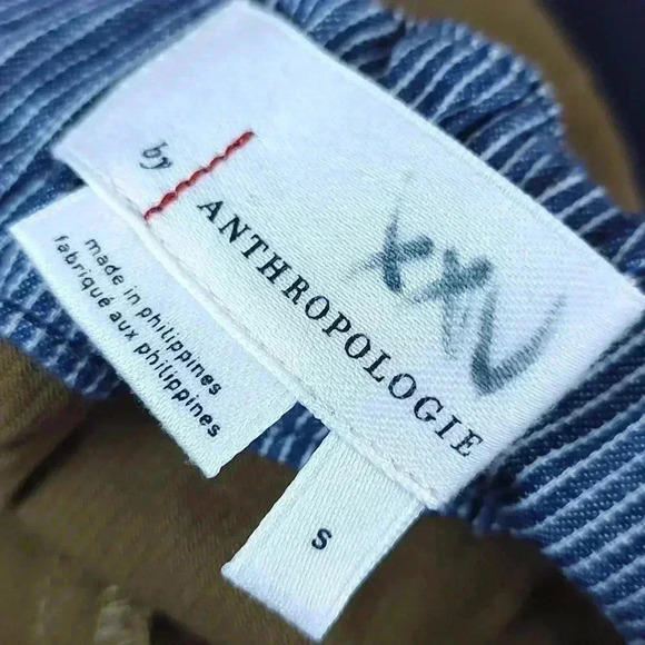 Anthropologie olive green cropped paper bag baggie viscose pants - Picture 3 of 3